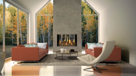Davinci Timber Fire Collection gas fireplaces